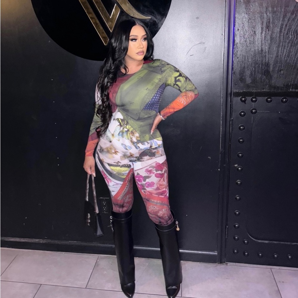 Marine Serre jumpsuit second skin scarves print jumpsuit